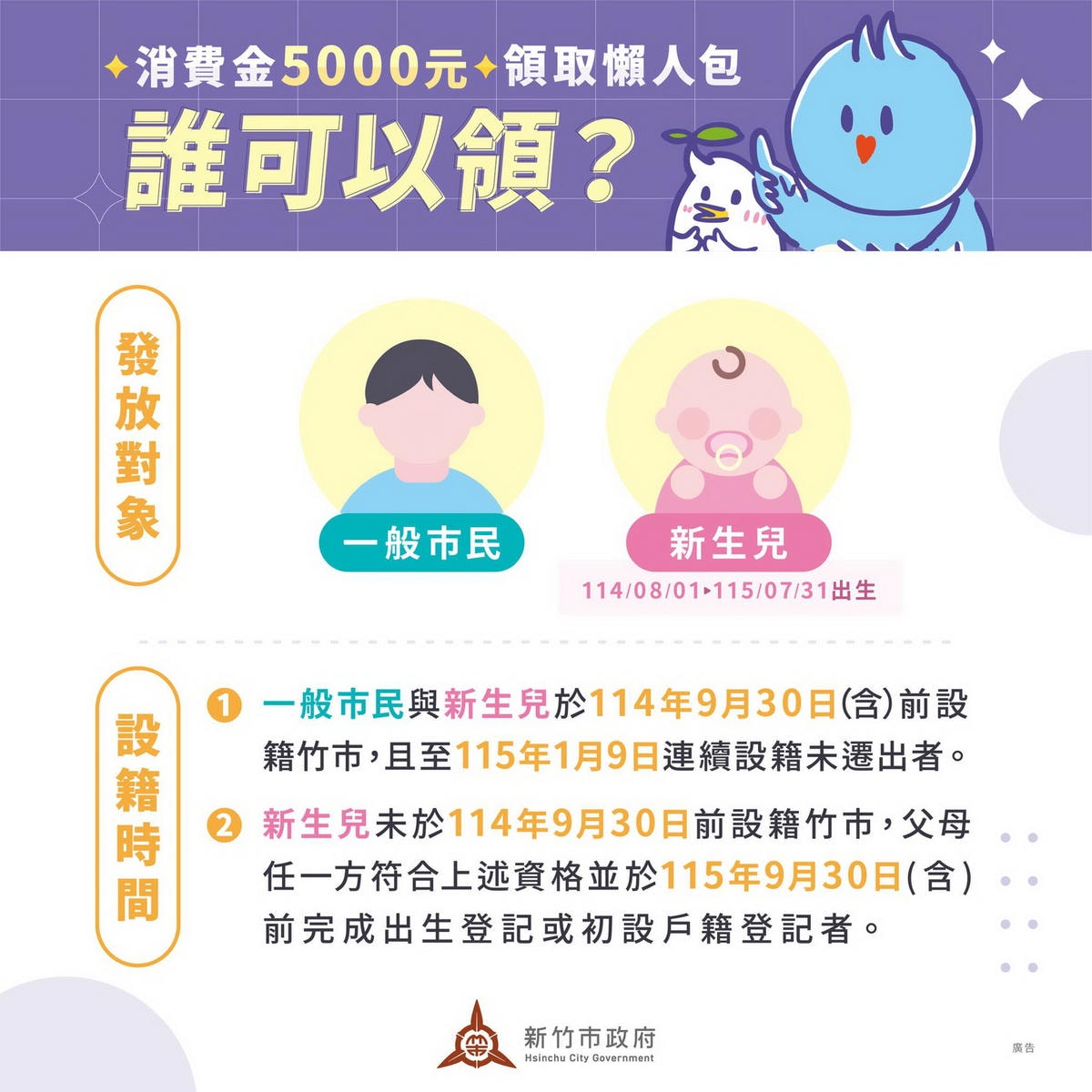 新竹市普發消費金5000元，春節前發放！領取懶人包！